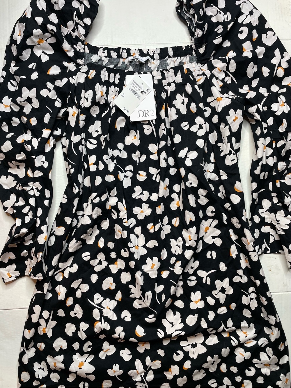 Navy Floral Print Dress